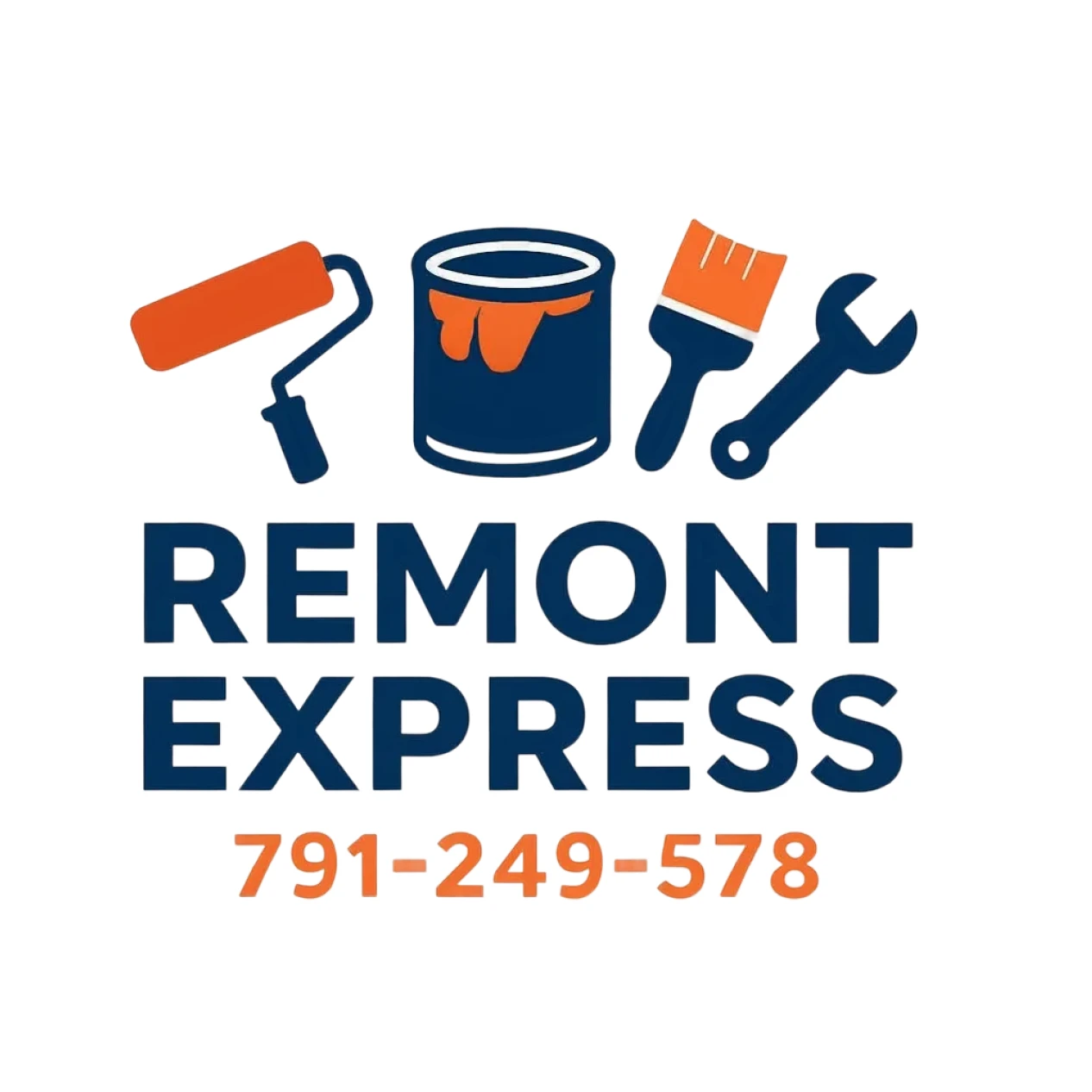 Logo firmy remont express z Kielc w okrągłej obraamówce